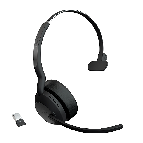 Jabra Evolve2 55 Kopfhörer Kabellos Kopfband Büro/Callcenter USB Typ-C Bluetooth Ladestation Schwarz