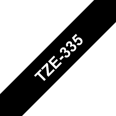 Brother TZE-335 Etiketten erstellendes Band Weiss auf Schwarz TZ