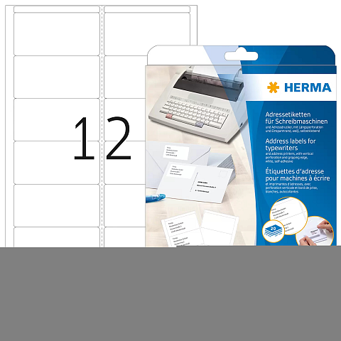 HERMA Adressetiketten für Schreibmaschinen A4 94x47 mm Papier matt Ecken rund 240 St.
