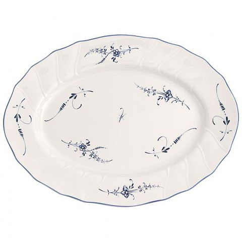 Villeroy & Boch 1023412920 Serviergeschirr Porzellan Blau, Weiß Oval Servierschale