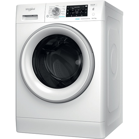 Whirlpool FFWDD 1076258 SV EE Waschtrockner Freistehend Frontlader Weiß