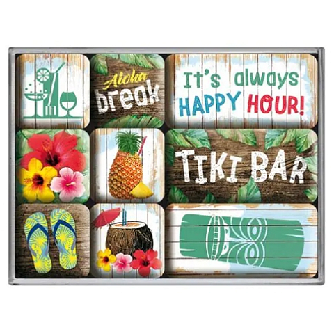 Nostalgic Art Tiki Bar Kühlschrankmagnet Mehrfarbig 9 Stück(e)