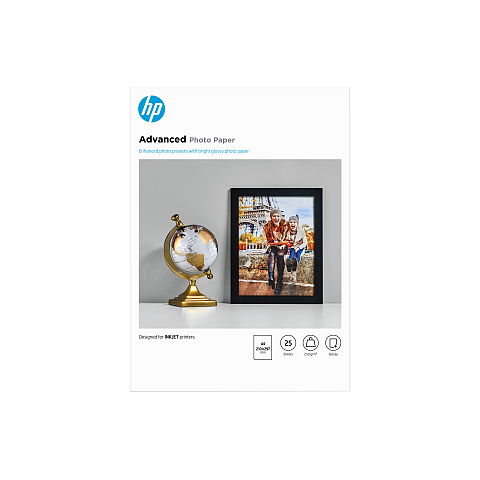 HP Advanced Fotopapier, glänzend, 250 g/m2, A4 (210 x 297 mm), 25 Blatt