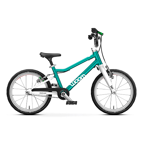 WOOM GO 3 Stadtrad Aluminium Schwarz, Türkis, Weiß