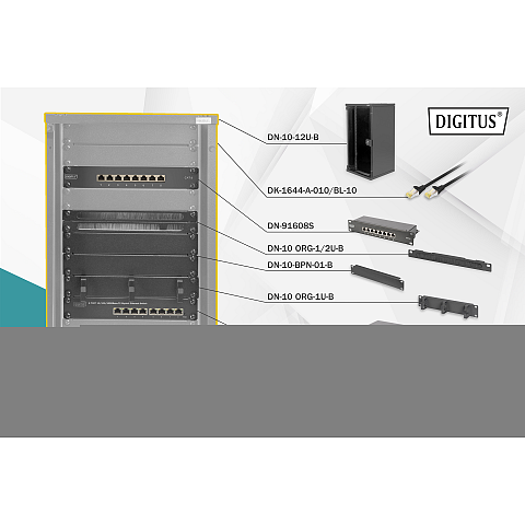 Digitus Netzwerk-Set 254 mm (10") - 12HE, 312 x 300 mm (B x T)