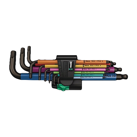Wera 950 Spkl9 Hex-plus Hex Key Set L-förmiger Inbusschlüssel-Satz Metrisch/imperial 9 Stück(e)