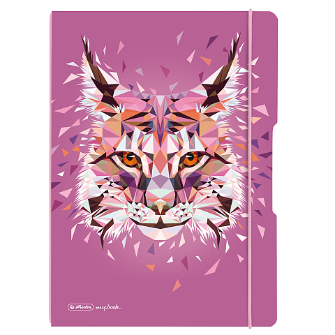 Herlitz Wild Animals Lynx Notizbuch A4 80 Blätter Pink