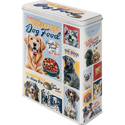 Nostalgic Art Premium Dog Food Aufbewahrungsglas für Tiernahrung Schwarz, Blau, Rot, Weiß