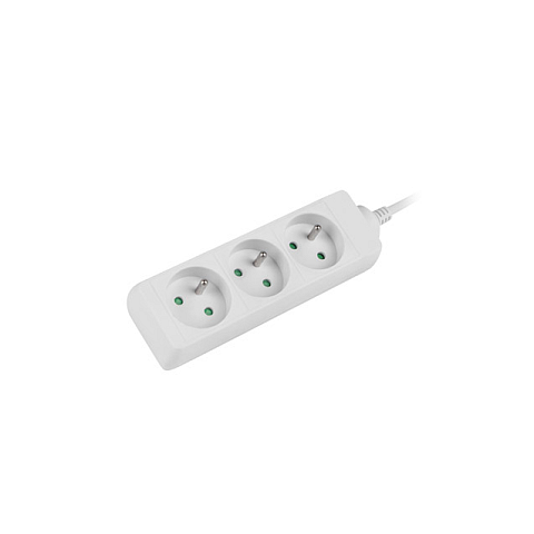Lanberg PS0-03E-0150-W Verlängerungskabel 1,5 m 3 AC-Ausgänge Drinnen Weiß