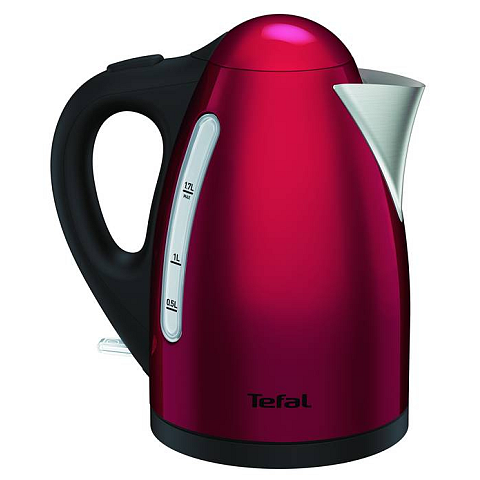 Tefal KI110511 Wasserkocher 1,7 l 2400 W Schwarz, Rot, Edelstahl