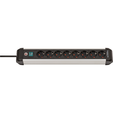 Brennenstuhl 1391030800 Verlängerungskabel 3 m 8 AC-Ausgänge Drinnen Schwarz, Silber