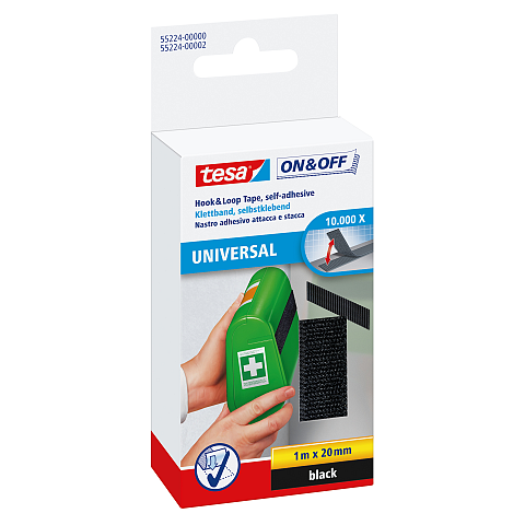 TESA 55224-00000-02 Klettverschluss Schwarz 1 Stück(e)