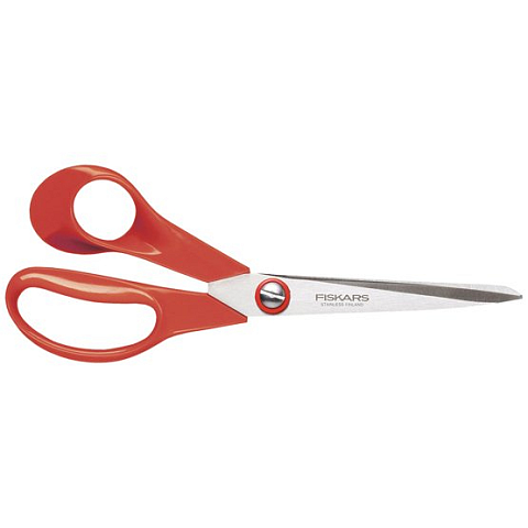 Fiskars 1000814 Büro- & Bastelschere Universal Gerader Schnitt Rot, Edelstahl