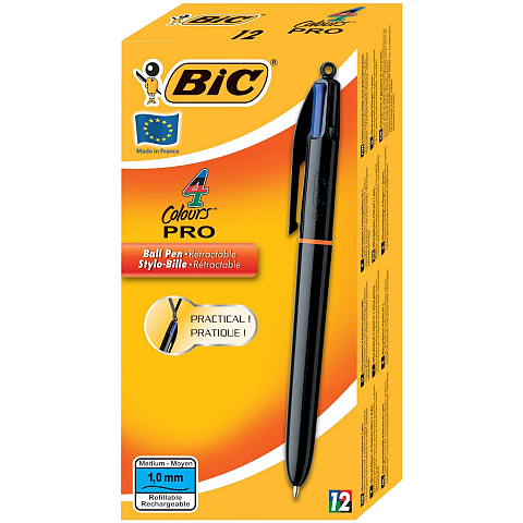 BIC 902129 Kugelschreiber Schwarz, Blau, Grün, Rot Medium 12 Stück(e)