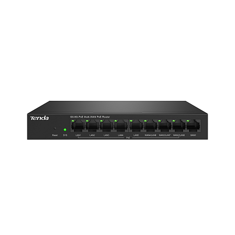 Tenda G0-8G-PoE Kabelrouter Gigabit Ethernet Schwarz