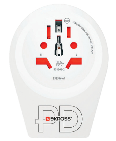 Skross 1.500290 Netzstecker-Adapter Typ F Universal Weiß