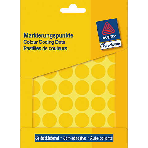 Avery Markierungspunkte, gelb, permanent