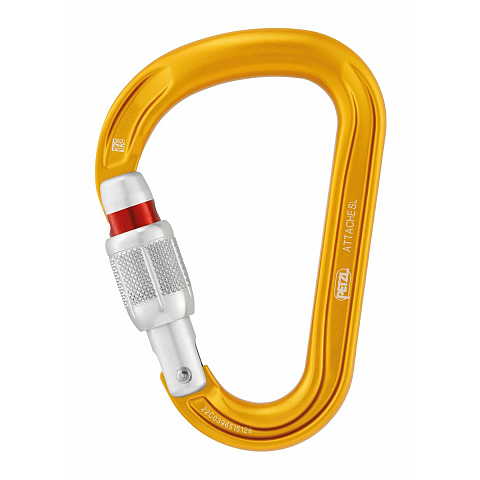 Petzl ATTACHE Verschlusskarabiner D-förmig Aluminium Gelb 1 Stück(e)
