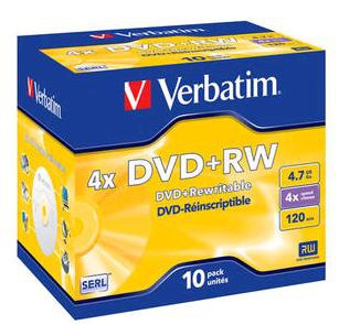 Verbatim DVD+RW Matt Silver 4x 4,7 GB 10 Stück(e)