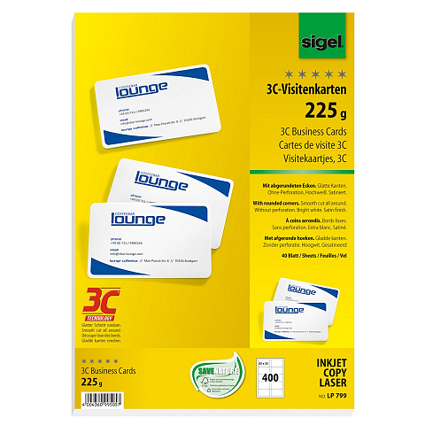 Sigel LP799 Visitenkarte Laser/Inkjet Weiß