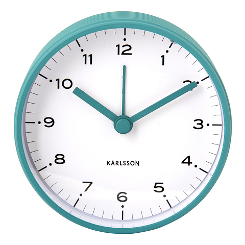 Karlsson KA6010BL Wand- /Tischuhr Digitale Uhr Rund Blau, Türkis