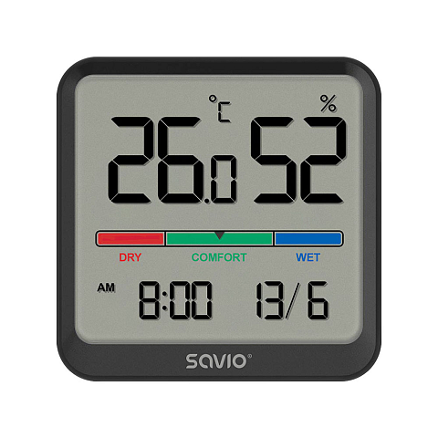 Savio CT-01/B Temperatur- & Feuchtigkeitssensor Drinnen Temperatursensor Freistehend