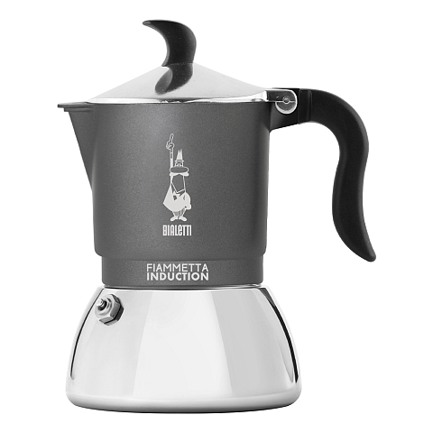 Bialetti Fiammetta Induction Mokka-Kanne 0,13 l Grau, Silber