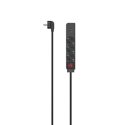 Hama 00223182 Verlängerungskabel 1,4 m 3 AC-Ausgänge Drinnen Schwarz