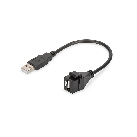Digitus USB 2.0 Keystone Modul mit 16 cm Kabel (Buchse/Stecker)
