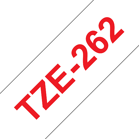 Brother TZE-262 Etiketten erstellendes Band Rot aud Weiss