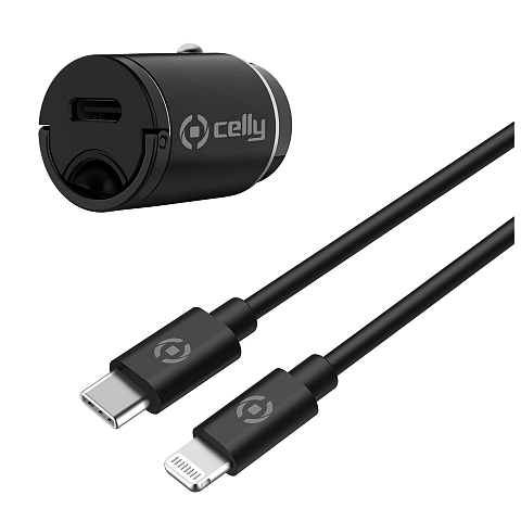 Celly CCMINILIGHT Ladegerät für Mobilgeräte Smartphone Schwarz Zigarettenanzünder Auto