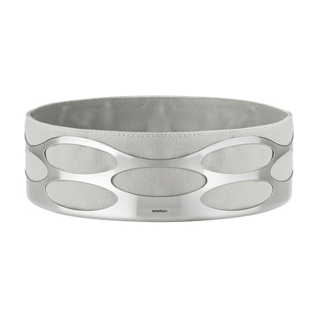 Stelton x-28-3-1 Brotkorb Rund Stahl Silber, Weiß