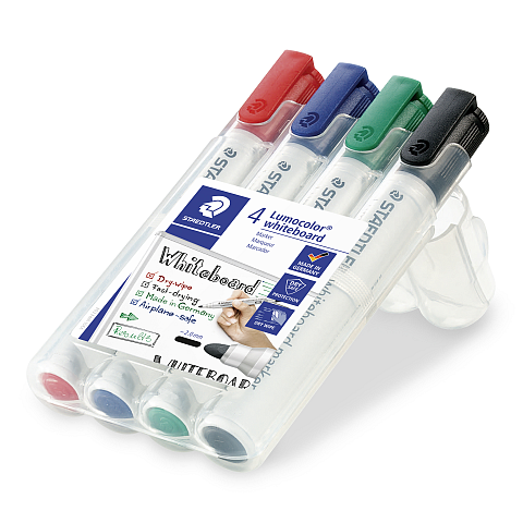Staedtler Lumocolor Marker 4 Stück(e) Rundspitze Schwarz, Blau, Grün, Rot
