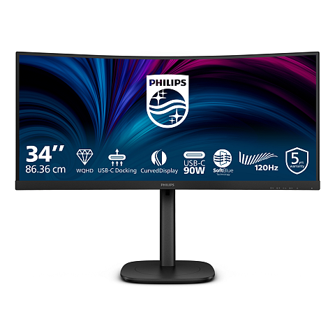 Philips 3000 series 34B2U3600C/00 Computerbildschirm 86,4 cm (34") 3440 x 1440 Pixel Wide Quad HD LCD Schwarz