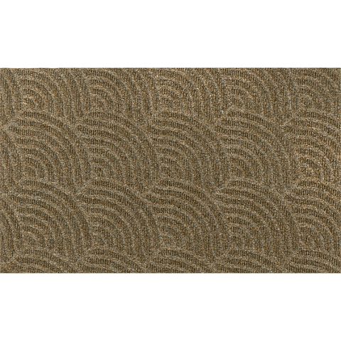 wash+dry Dune Waves Taupe Gummimatte Drinnen/Draußen Rechteckig Graubraun