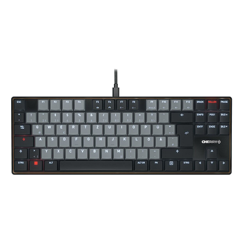 CHERRY KC 500 MX LP TKL Tastatur Heimbüro USB QWERTZ Deutsch Schwarz, Grau