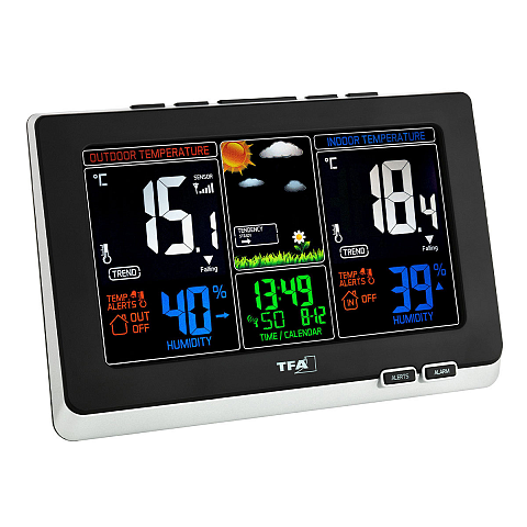 TFA-Dostmann 35.1129.01 Digitale Wetterstation Schwarz Akku