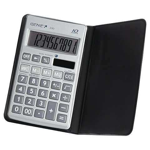 Genie 330 Taschenrechner Tasche Display-Rechner Schwarz, Silber