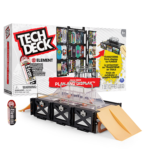 Tech Deck , Play and Display, wandelbares Rampenset und Transportbox mit exklusivem Fingerboard, Kinderspielzeug