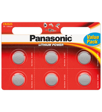 Tecxus CR2025 P 6-BL Panasonic Einwegbatterie Lithium