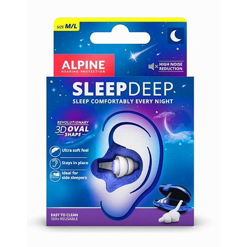 Alpine SleepDeep Wiederverwendbarer Ohrstöpsel Blau, Weiß 2 Stück(e)