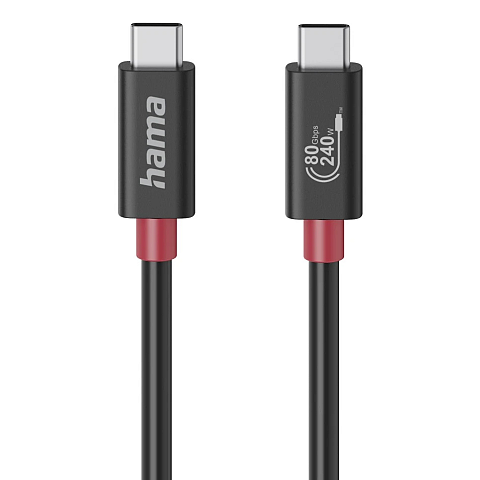 Hama 00200799 USB Kabel USB4 Gen 4x2 1 m USB C Schwarz