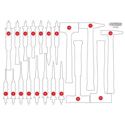 KS Tools 811.0020-97 Werkzeugkoffer-Zubehör