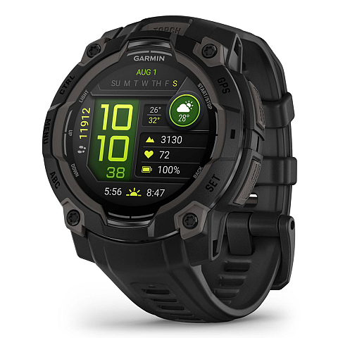 Garmin Instinct 3 AMOLED 3,05 cm (1.2") 45 mm Digital 390 x 390 Pixel Touchscreen Schwarz GPS