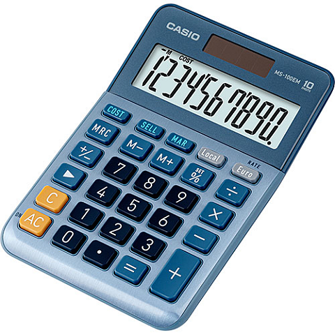 Casio MS-100EM Taschenrechner Desktop Display-Rechner Mehrfarbig