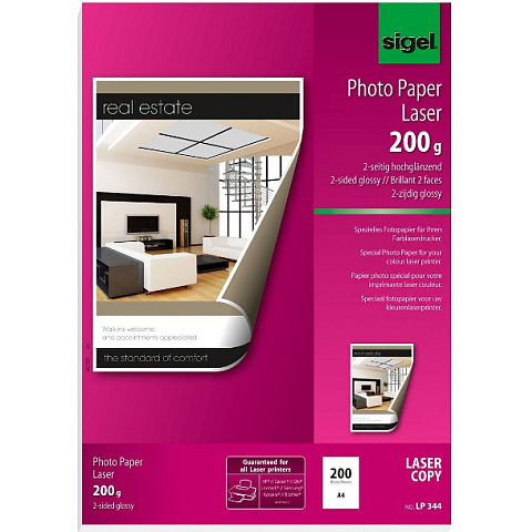 Sigel LP344 Fotopapier A4 Pink, Weiß