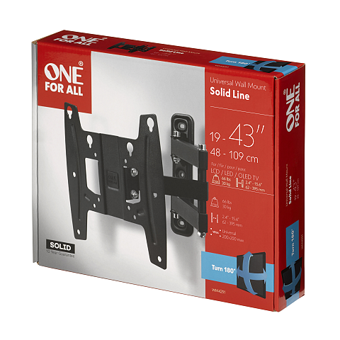 One For All WM4251 109,2 cm (43") Schwarz