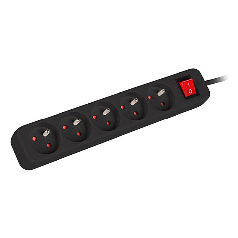 Lanberg PS1-05E-0150-BK Verlängerungskabel 1,5 m 5 AC-Ausgänge Drinnen Schwarz