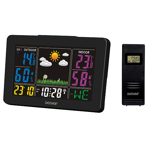 Denver WS-540BLACK Digitale Wetterstation Schwarz Wechselstrom/Batterie