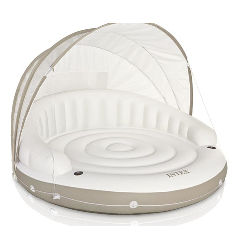 Intex 58292 Aufblasbares Spielzeug für Pool & Strand Beige, Weiß Einfarbig Vinyl Schwimmende Insel